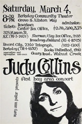 Judy Collins Original Concert Poster