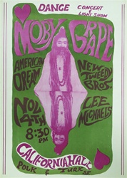 Moby Grape Original Concert Poster
Vintage Rock Poster
California Hall