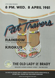 Pat Travers At The Brady Theater Original Concert Poster
Vintage Rock Poster