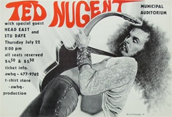 Ted Nugent At The Municipal Auditorium Original Concert Poster
Vintage Rock Poster