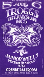 Troggs, MC5 And Junior Wells Grande Ballrrom Original Concert Postcard
Vintage Rock Poster