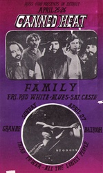 Canned Heat And The Stooges Grande Ballroom Original Concert Postcard
Vintage Rock Poster