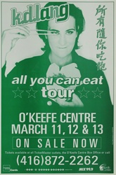 K.D. Lang Original Concert Poster/Flyer
Vintage Rock Poster