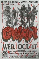 Gwar Original Concert Poster/Flyer
Vintage Rock Poster