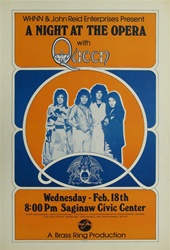 Queen A Night At The Opera Original Concert Poster
Vintage Rock Poster