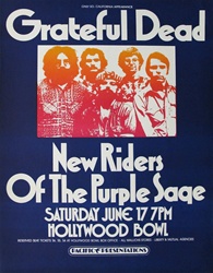 Grateful Dead And New Riders Of The Purple Sage Original Concert Poster
Vintage Rock Concert Poster
Hollywood Bowl