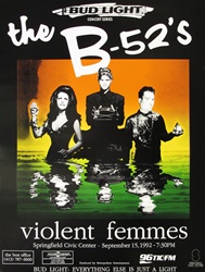 The B-52's And The Violent Femmes Original Concert Poster
Vintage Rock Poster