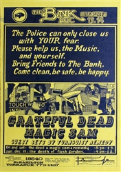 Grateful Dead And Magic Sam Original Concert Poster
Vintage Rock Poster
The Bank in Torrance