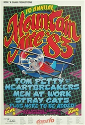 10th Annual Mountain Aire Festival Original Concert Poster
Vintage Rock Poster
Tom Petty And The Heartbreakers And Men At Work And Stray Cats