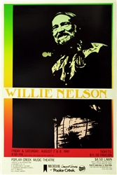 Willie Nelson Original Concert Poster
Vintage Rock Poster
Original Concert Poster From Poplar Creek Music Theatre