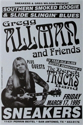 Gregg Allman And Friends Original Concert Poster
Vintage Rock Poster
Original Concert Poster From San Antonio