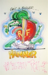 Ed Big Daddy Roth Original Airbrush Drawing Get A Bigger Hammer 2