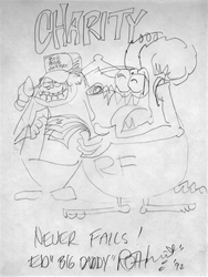 Ed Big Daddy Roth Original Pencil Drawing Charity Never Fails