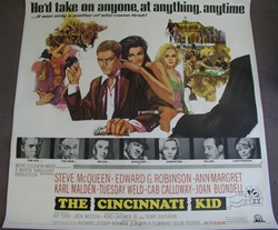 The Cincinnati Kid Original US Six Sheet
Vintage Movie Poster
Steve McQueen