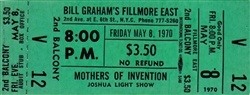 Mothers Of Invention Original Fillmore East Concert Ticket
Fillmore East
Bill Graham