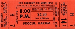 Procul Harum Original Fillmore East Concert Ticket
Fillmore East
Bill Graham