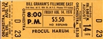 Procul Harum Original Fillmore East Concert Ticket
Fillmore East
Bill Graham