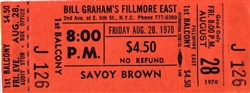 Savoy Brown Original Fillmore East Concert Ticket
Fillmore East
Bill Graham