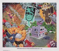 Robert Williams Exploration of the Subconscious on I-40 Limited Edition Lithograph