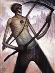 Chet Zar Death Playing Air Guitar on a Scythe Limited Edition Print