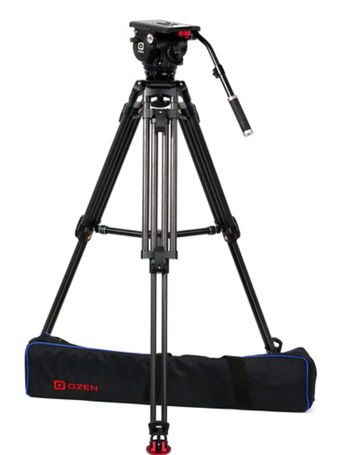 OZ-100CF2HD  : OZEN 20CF2HD 100mm Carbon Fiber Tripod & Agile 20 Fluid Head System (E-Z-Load)