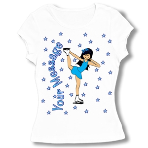 Ice Skate Chinese Spiral Baby Doll Tee