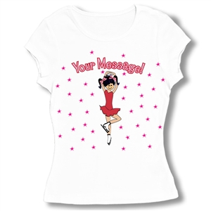 Ice Skate Scratch Spin Baby Doll Tee