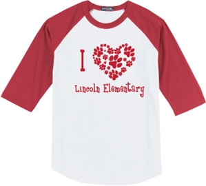 Lincoln Elementary Desing D Baseball Jersey Tee