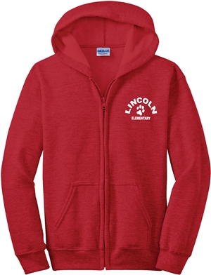 Lincoln Elementary Embroidered Full Zip Hoodie