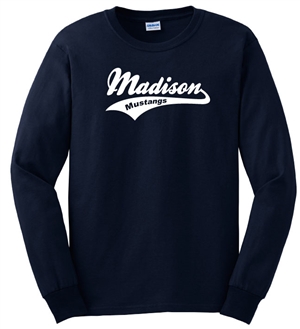 Madison Navy Long Sleeve Tee Design B