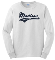 Madison White Long Sleeve Tee Design B