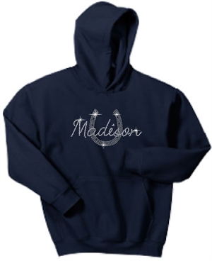 Madison Rhinestone Navy Hoodie