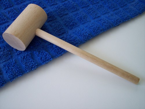 Blank Seafood Crab Mallet Wooden Hammer, Sold Individually, Crack