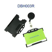 DBH003R Hard plastic badge holder with a badge reel