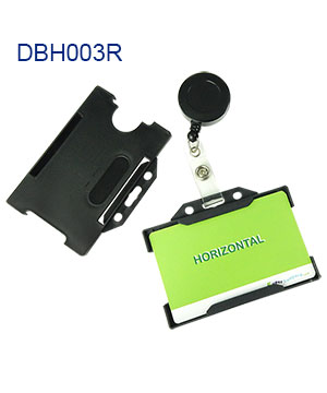 DBH003R Hard plastic badge holder with a badge reel