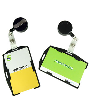 DBH005R Dual-sided rigid card holder with a ID reel