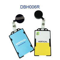 DBH006R Double sided card holder with a ID badge reel