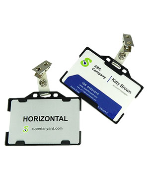 DBH007J Dual-sided card holder with a ID strap clip