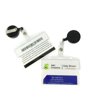 DBH014R Half-card holder with a retractable ID reel