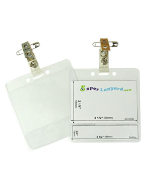 HHB062T Title name tag holder with a ID strap pin clip