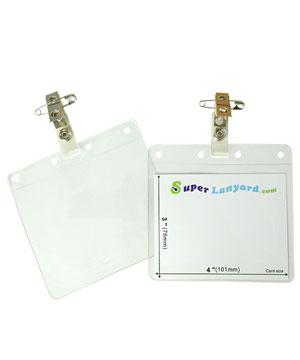 HHB089T Name badge holder with a ID strap pin clip