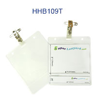 HHB109T Title name badge holder with a ID strap pin clip