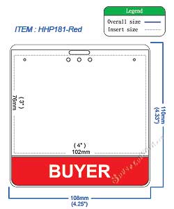 HHP181 BUYER title badge holder is a single pocket of Horizontal badge holder.