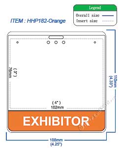 HHP182 EXHIBITOR title badge holder is a single pocket of Horizontal badge holder.