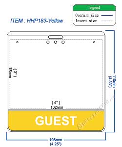 HHP183 GUEST title badge holder is a single pocket of Horizontal badge holder.