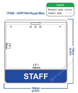 HHP184 STAFF title badge holder is a single pocket of Horizontal badge holder.