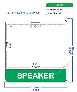 HHP188 SPEAKER title badge holder is a single pocket of Horizontal badge holder.