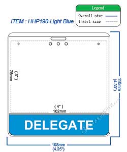 HHP190 DELEGATE title badge holder is a single pocket of Horizontal badge holder.