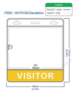 HHT0105 VISITOR title badge holder is a single pocket of horizontal badge holder.