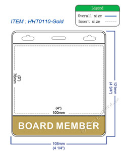 HHT0110 BOARD MEMBER title badge holder is a single pocket of horizontal badge holder.